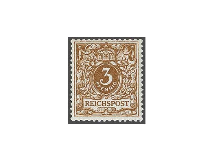 Crown and Number 3 pfennig reddish ochre, very fine unmounted mint with 1999 Michael Jäschke-Lantelme certificate and signed 