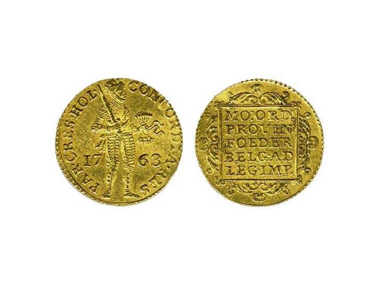 Holland, dukaat goud 1763 zf-