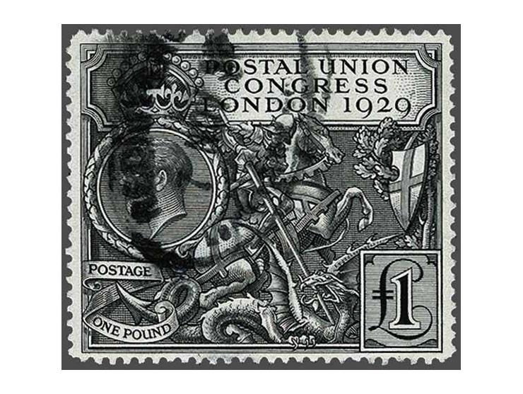 P.U.C. £ 1 black, St. George and the dragon, a fine to very fine used ex., cat.v. £ 550 