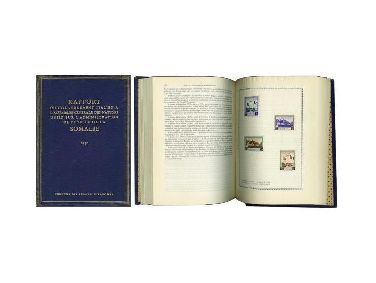 Minisheet Primo Consiglio Territoriale 20 centesimi - 1,50 somali in book Rapport du Gouvernement Italien a L'Assemblee Gener
