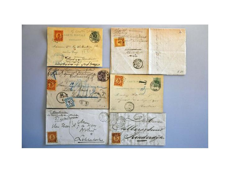 port, collectie van ca. 60 poststukken vanaf emissie 1870 met betere ex., edoch de zegels van emissie 1881 merendeels (donker