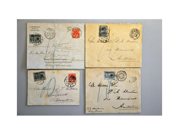 port, collectie van ca. 60 poststukken vanaf emissie 1870 met betere ex., edoch de zegels van emissie 1881 merendeels (donker