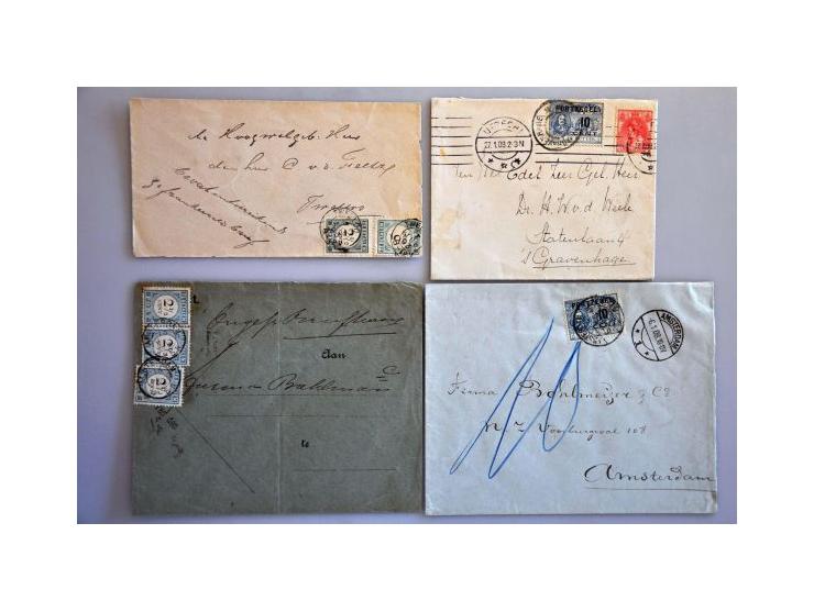 port, collectie van ca. 60 poststukken vanaf emissie 1870 met betere ex., edoch de zegels van emissie 1881 merendeels (donker