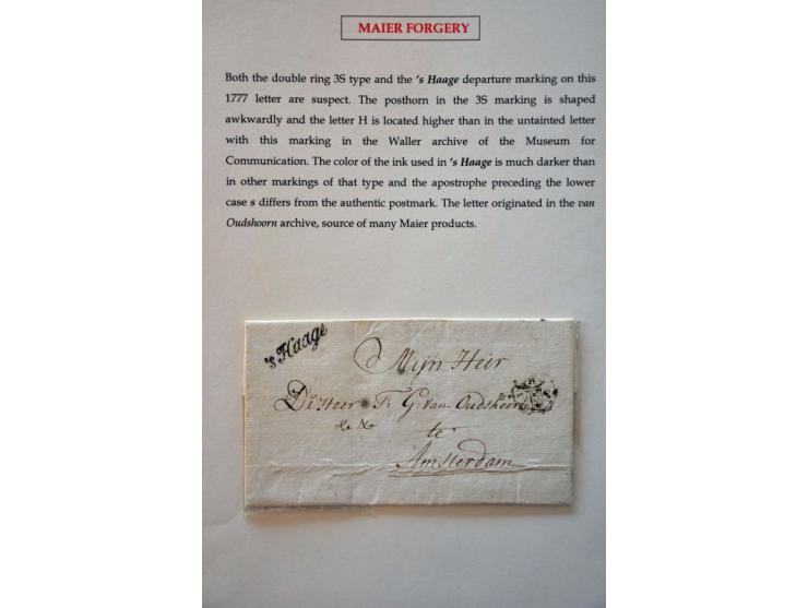 2 poststukken met 2 S SCHUYT stempels (1694 en 1719), 5 met 3 Stuiverstempels en Ned.-Indië brief 1789 met 5 St. VOC, alle MA