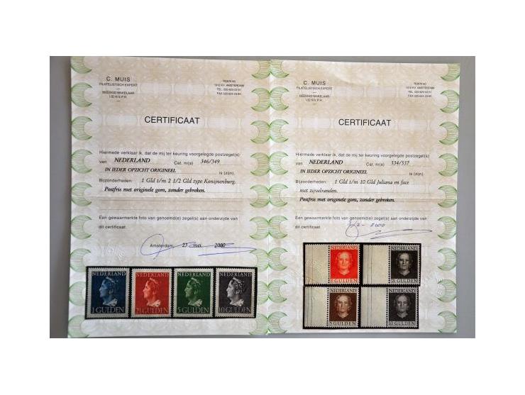 collectie 1935-1999 meest **  w.b. Van Konijnenburg **, Juliana En Face ** en LP12-13 ** alle met certificaten Muis in 2 Leuc