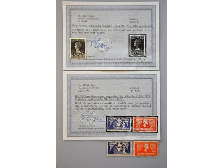 collectie 1898-1966 geheel */** met o.a. nrs. 49, 100, 104, Van Konijnenburg, 530-533 etc. (w.b. met certificaten Dr. Louis) 