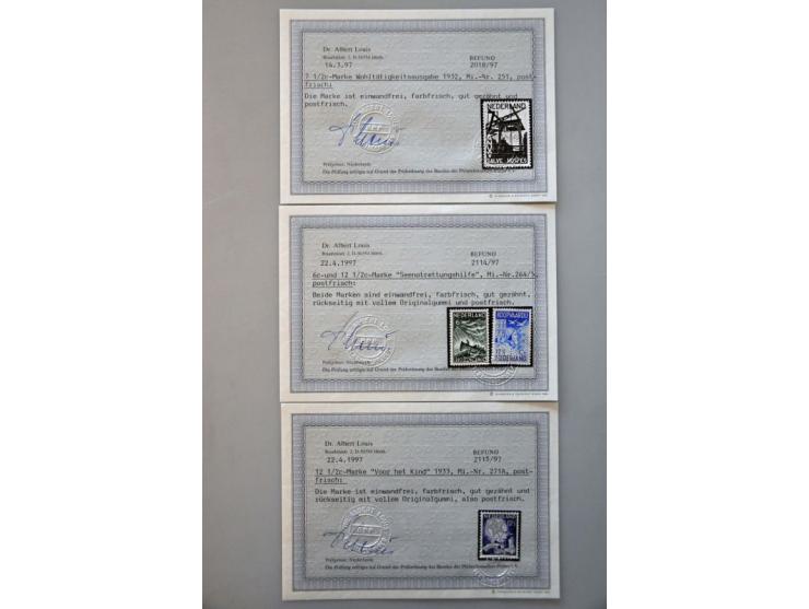 collectie 1898-1966 geheel */** met o.a. nrs. 49, 100, 104, Van Konijnenburg, 530-533 etc. (w.b. met certificaten Dr. Louis) 