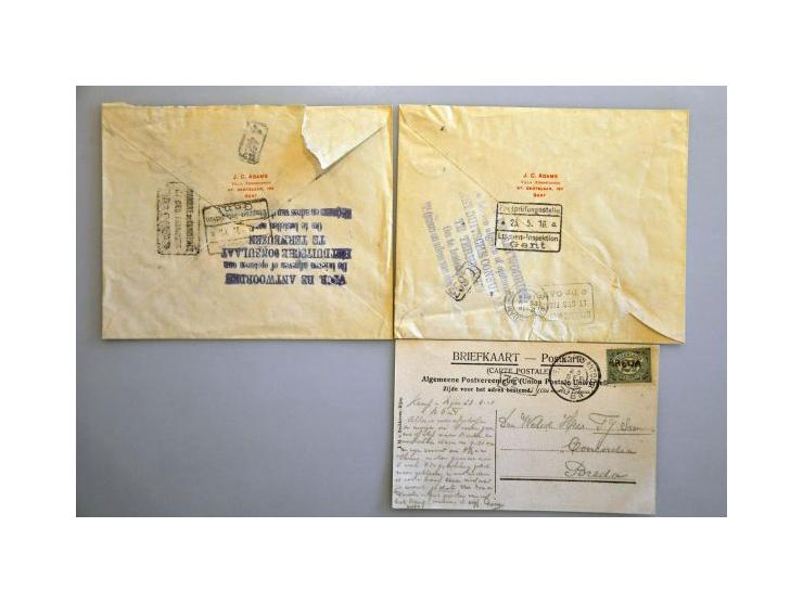 ruim 250 poststukken 1e Wereldoorlog 1914-1918 w.b. censuur, aangehouden post, vrijgegeven post, militaire portvrijdom, regim