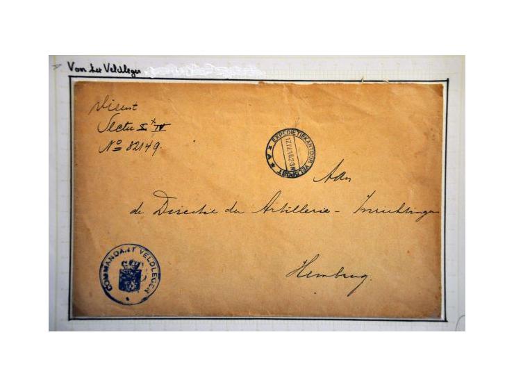 ruim 250 poststukken 1e Wereldoorlog 1914-1918 w.b. censuur, aangehouden post, vrijgegeven post, militaire portvrijdom, regim
