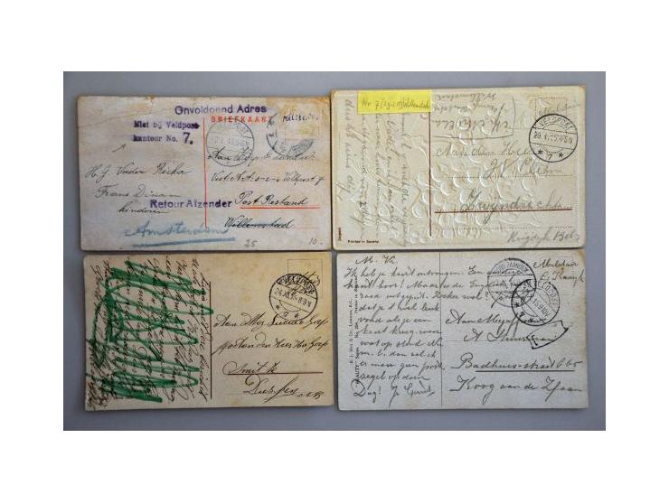 ruim 250 poststukken 1e Wereldoorlog 1914-1918 w.b. censuur, aangehouden post, vrijgegeven post, militaire portvrijdom, regim