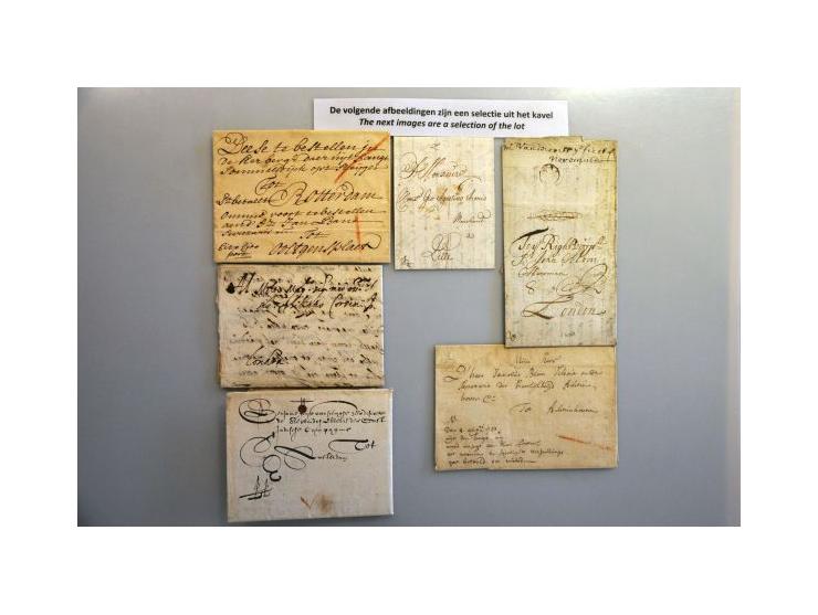 voorfilatelie 20 stuks 17e en 18e eeuwse brieven (en enkele gedateerde omslagen) w.b. Corsini brief Middelburg-Londra 1592, c
