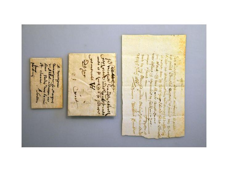 voorfilatelie 20 stuks 17e en 18e eeuwse brieven (en enkele gedateerde omslagen) w.b. Corsini brief Middelburg-Londra 1592, c