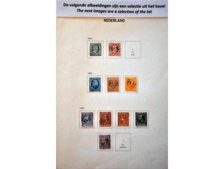 collectie 1852-1990 gestempeld met o.a. nrs. 104-105, 130-131 en Meeuwen in Davo album