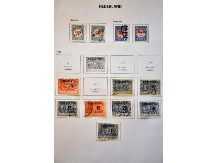 collectie 1852-1990 gestempeld met o.a. nrs. 104-105, 130-131 en Meeuwen in Davo album