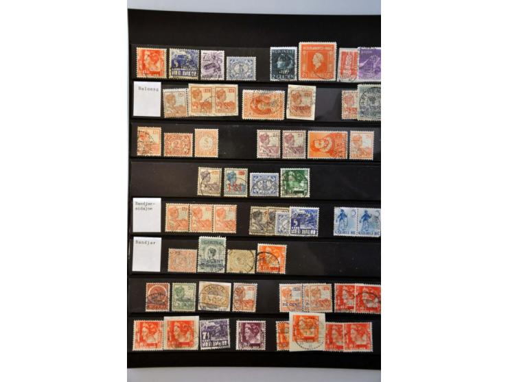 langebalkstempels (ca. 13000 ex.) mooie collectie op diverse waarden en emissies w.b. betere kantoren en luxe afdrukken in 3 