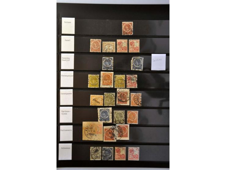 kortebalkstempels (ca. 3500 ex.), mooie collectie op diverse waarden en emissies gesorteerd op type (zonder/met uuraanduiding