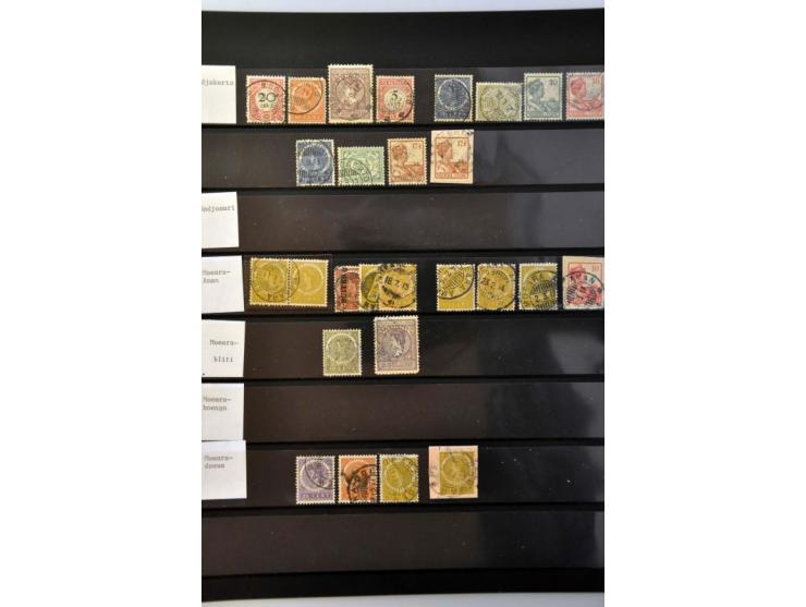 kortebalkstempels (ca. 3500 ex.), mooie collectie op diverse waarden en emissies gesorteerd op type (zonder/met uuraanduiding