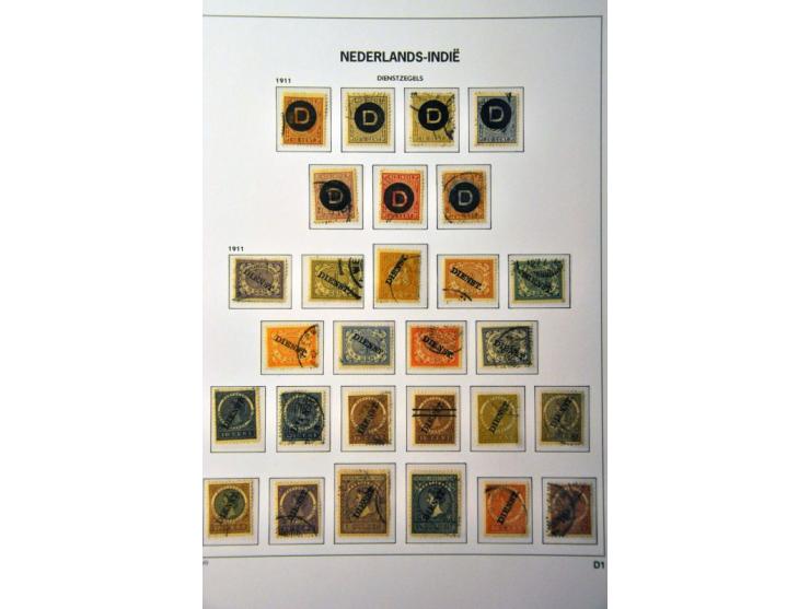 collectie vanaf 1864 gestempeld met beter materiaal w.b. Jubileum 1923, Jaarbeurs Bandoeng, port compleet etc. in Davo album
