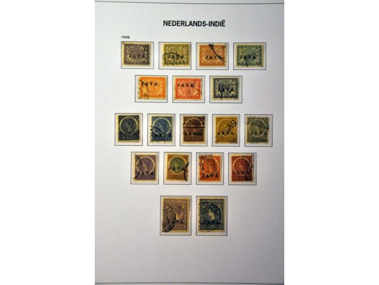collectie vanaf 1864 gestempeld met beter materiaal w.b. Jubileum 1923, Jaarbeurs Bandoeng, port compleet etc. in Davo album