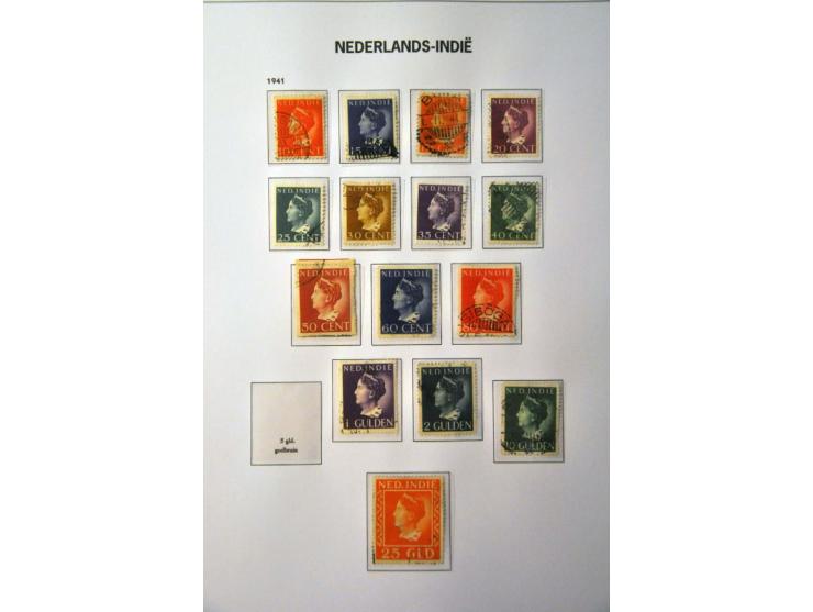 collectie vanaf 1864 gestempeld met beter materiaal w.b. Jubileum 1923, Jaarbeurs Bandoeng, port compleet etc. in Davo album