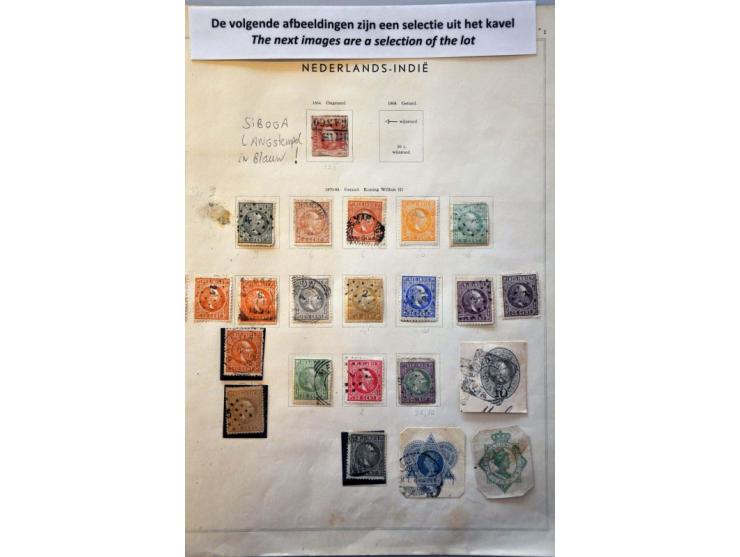 collectie met betere ex. (no.1 met langstempel Siboga in blauw, doch 2e keus)  w.b. veel interim, Repoeblik, Japanse bezettin