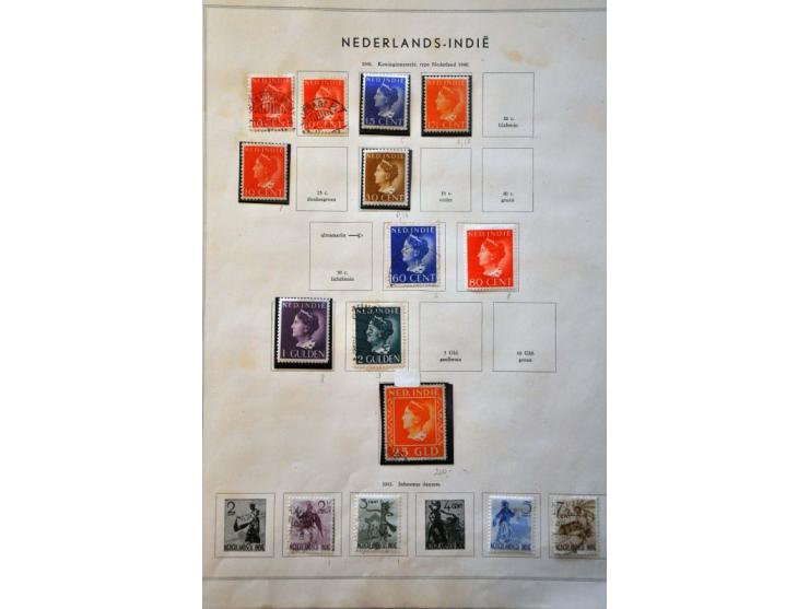 collectie met betere ex. (no.1 met langstempel Siboga in blauw, doch 2e keus)  w.b. veel interim, Repoeblik, Japanse bezettin