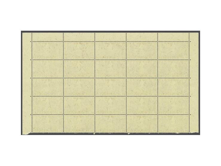 Bundes Oath 3 francs dark violet on yellowish granite paper (Zst. no. 216w) in part sheet of 25 ex. with corner margins, very