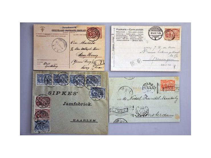 emissie de Ruyter 1907 poststukken (27 ex.) w.b. kleinrond Leens 