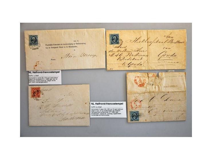 emissie 1852 postgeschiedenis Gorinchem, w.b. 6 poststukken    