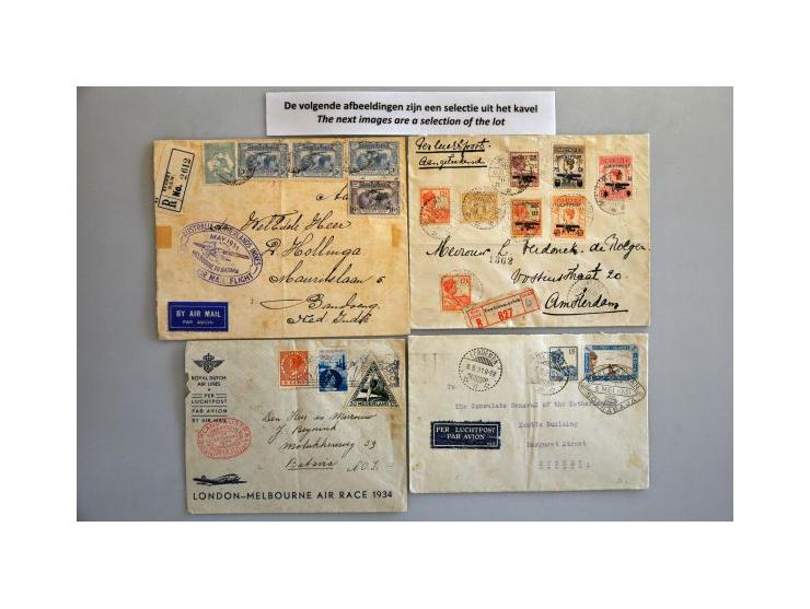 collectie van 30 luchtpoststukken op insteekbladen
