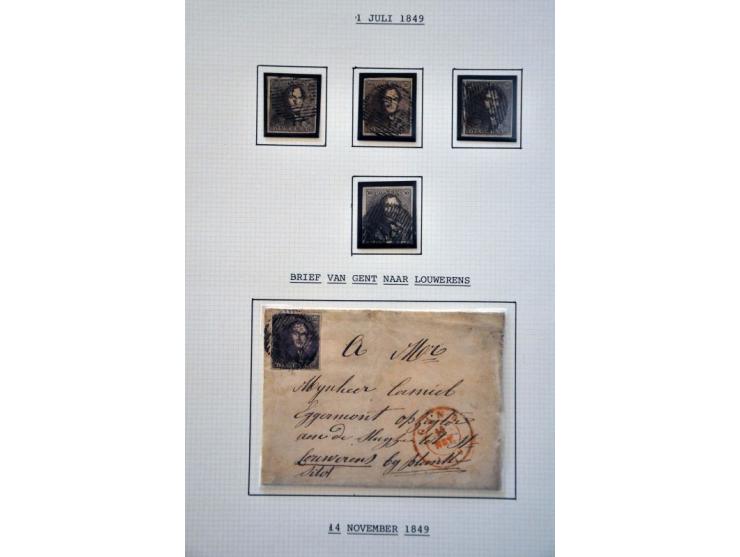 gestempelde collectie meest 1e emissie 1849, veel met mooie brede marge en een aantal poststukken op albumbladen 