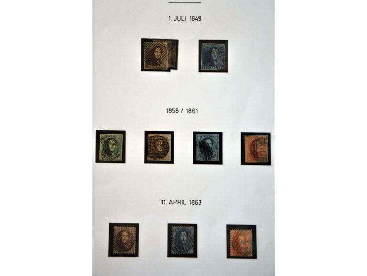 gestempelde collectie meest 1e emissie 1849, veel met mooie brede marge en een aantal poststukken op albumbladen 