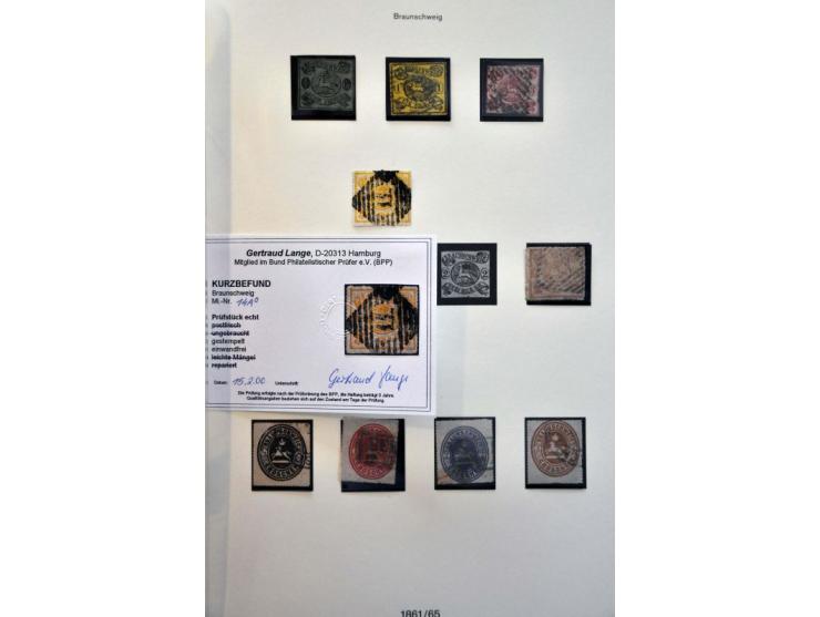 collection 1852-1865 collected both used and (*)/* with better stamps in mixed quality on album leaves