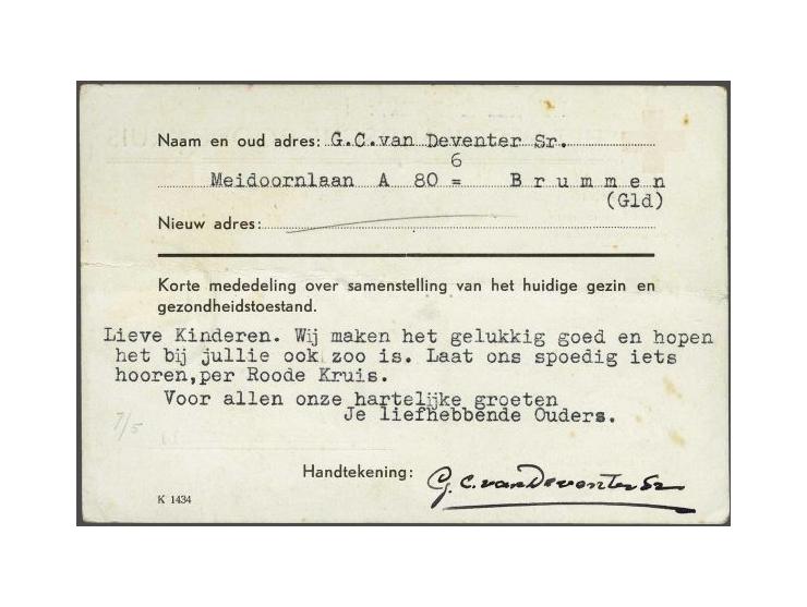Red Cross card Brummen-Bussum Red Cross cancels NEDERL. ROODE KRUIS AFD. BRUMMEN and NEDERLANDSCHE ROODE KRUIS Afd. BUSSUM-NA