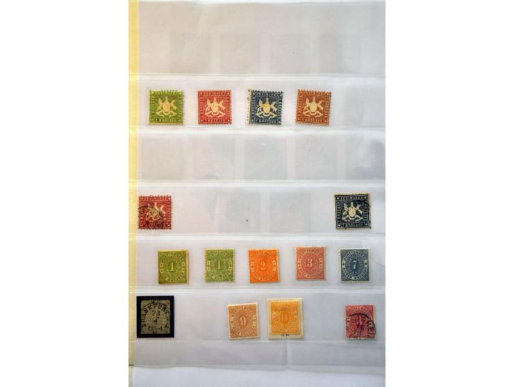 collection 1851-1923 collected both (*)/*/** and used with many better stamps including Mi. nos. 5, 15, 20 and 29 (signed Tho