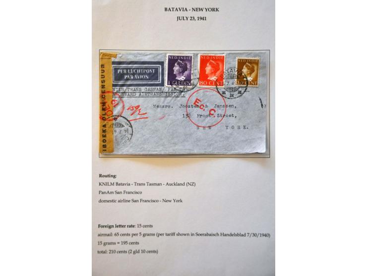 Neth. Indies 25 air mail letters May 1940-September 1941, all censured to abroad, including Burma (May 1940) and many to Grea