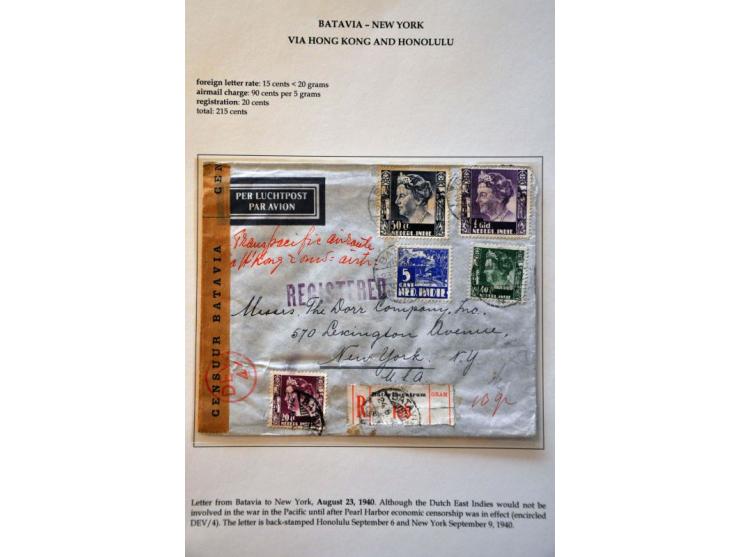 Neth. Indies 25 air mail letters May 1940-September 1941, all censured to abroad, including Burma (May 1940) and many to Grea