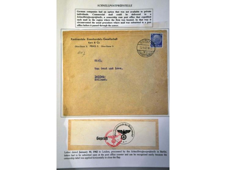 Germany 6 letters and cards to the Netherlands, with cancels or labels as, Am Postschalter eingeliefert (reply postcard from 