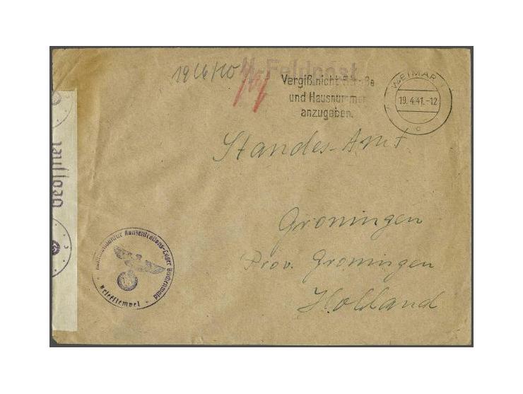 Concentration Camp Buchenwald, letter from Kommandantur Konzentrations-Lager (Headquarter of the camp) Weimar-Standes Amt (Re