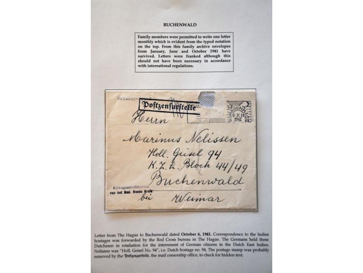Concentration Camp Buchenwald, 2 letters from The Hague, written Juni-Brief and Oktober-Brief, both 1941, (1 letter a month w