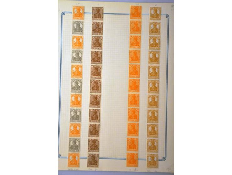 17 different strips of 11, Bavaria 60 tête-bêche pairs Michel no. K5A with different cancellations and some miscellaneous ite