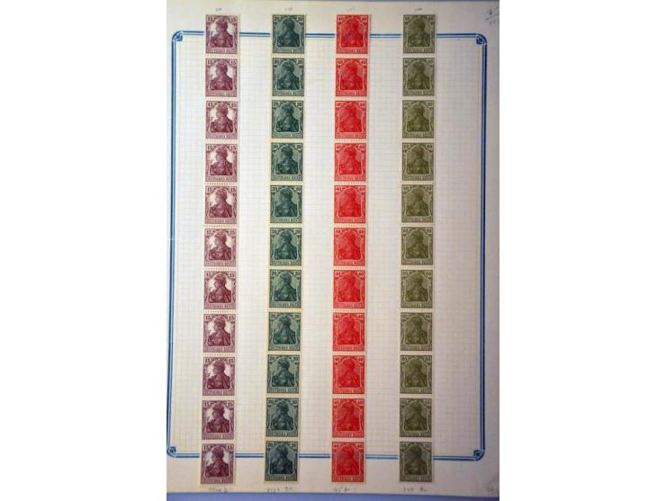 17 different strips of 11, Bavaria 60 tête-bêche pairs Michel no. K5A with different cancellations and some miscellaneous ite