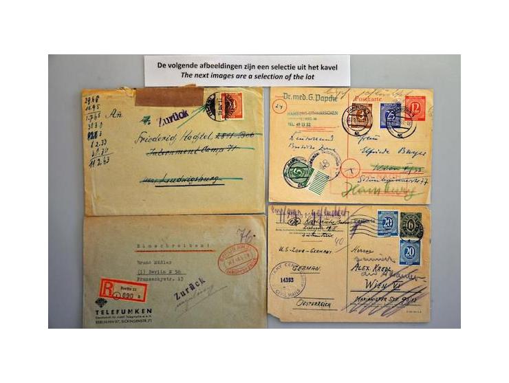 50 Field Post Letters 1940-1948 several including their contents with written remarks and purple cancellations Zurück (differ