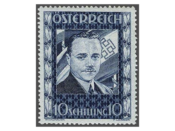 Chancellor Dolfuß 10 schilling black blue, very fine unmounted mint (small owner's mark at reverse), cat.v. 1400