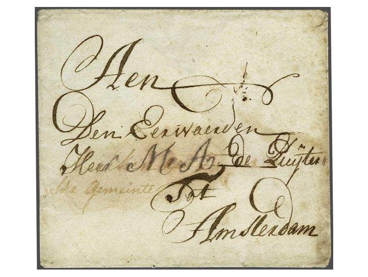 VYF STUY: PORT vrijwel pracht afdruk als aankomststempel op achterzijde envelop (voorzijde vlek) Middelburg den 30 December 1