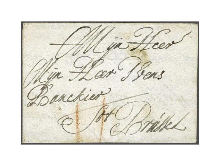Complete brief, geschreven fort Groot Leger den 5 Augustus 1709 aan Mijn Heer Ebens Lanskier tot Brussel, port II (stuiver)