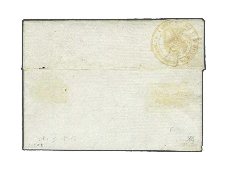 93 STENBERGEN in zwart, pracht afdruk op brief naar Rozendaal 28-10-1813, portvrij (afzender Maire de Steenbergen), fris prac