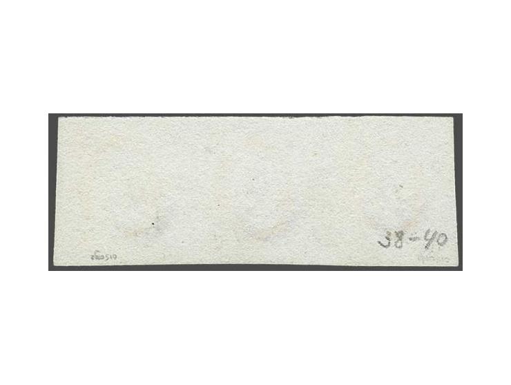 15 cent donkeroranje pos. 38-40 in strip van 3, pracht ex.