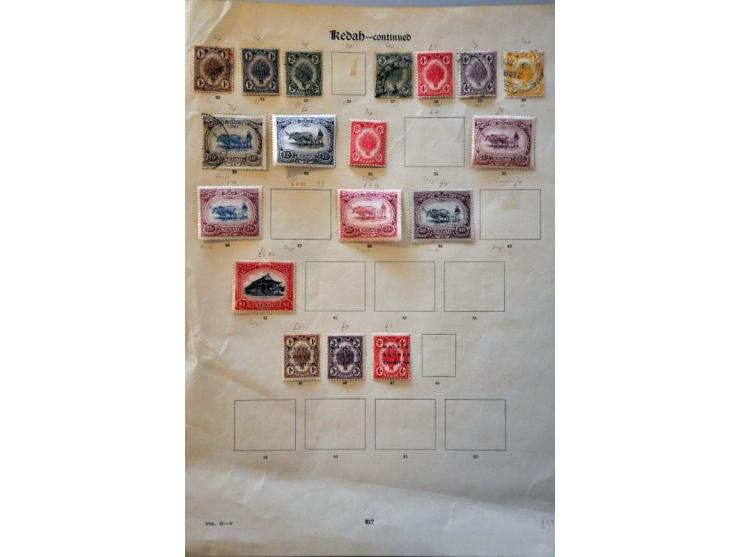 remnants on album leaves including Cook *, Kedah, Trengganu, Egypt (with 1 £ wedding used), Iraq etc. 