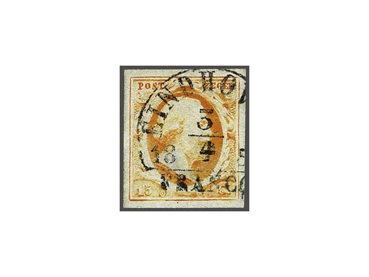 Eindhoven B (Ey 400) op 15 cent donkeroranje, pracht ex. gesigneerd Ferchenbauer 